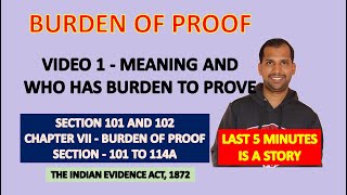 Section 101 amp 102 of Evidence Act  Burden of Proof  Law of Evidence  Evidence Act 1872 [upl. by Pang453]