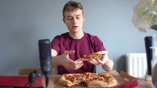 First Time Eating Dominos Pizza Food Review [upl. by Jeritah]