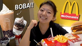 PHILIPPINES MCDONALD’S HAVE BOBA 😱 Filipino McDonalds Menu Taste Test [upl. by Deonne]