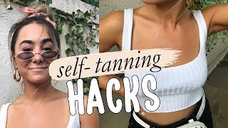 SELF TANNING HACKS TIPS amp TRICKS  Julia Havens [upl. by Seldun]