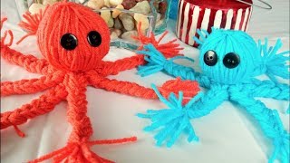 Easy Yarn Crafts For Kids  How To Make A Yarn Octopus [upl. by Akeinahs784]