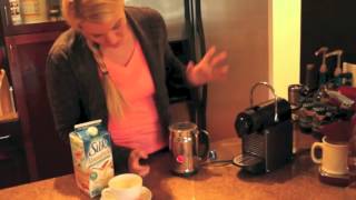 Nespresso Aeroccino Plus Frother Review Frothing Almond Milk [upl. by Tepper34]