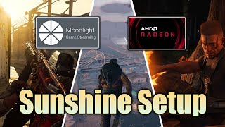 How To Setup Sunshine amp Moonlight Game Streaming on AMD GPU Systems [upl. by Alvy]