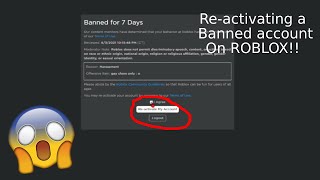 reactivating my banned account on roblox here is what happens [upl. by Frisse]