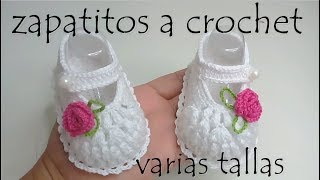 Zapatitos a crochet en punto garbanzo  todas las tallas [upl. by Orling]