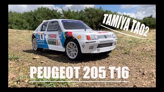 Tamiya TA02  Peugeot 205 T16  The French Rally Lion [upl. by Africah]