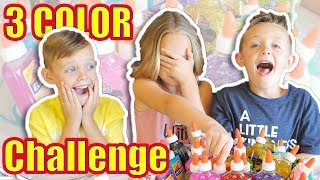 3 COLORS OF GLUE SLIME CHALLENGE Kids Fun TV [upl. by Notned]